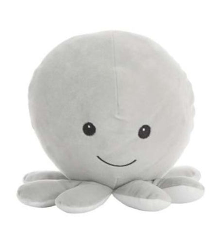 Soft gray octopus plush toy from BigBuy Kids, 26 cm, ideal for cuddling and playtime, made of plush fabric.