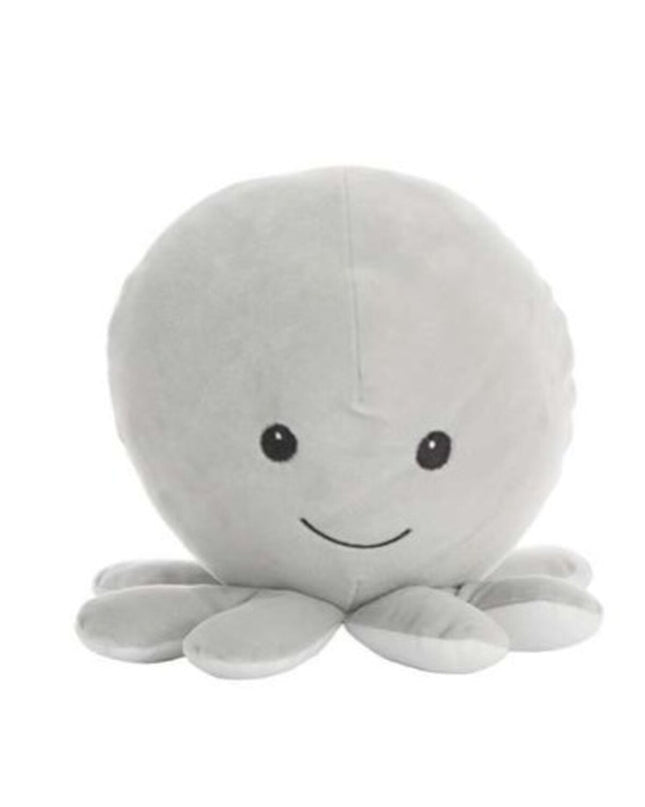 Soft gray octopus plush toy from BigBuy Kids, 26 cm, ideal for cuddling and playtime, made of plush fabric.