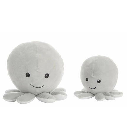 Soft gray octopus plush toy from BigBuy Kids, 26 cm, perfect for kids’ cuddly play and comfort.