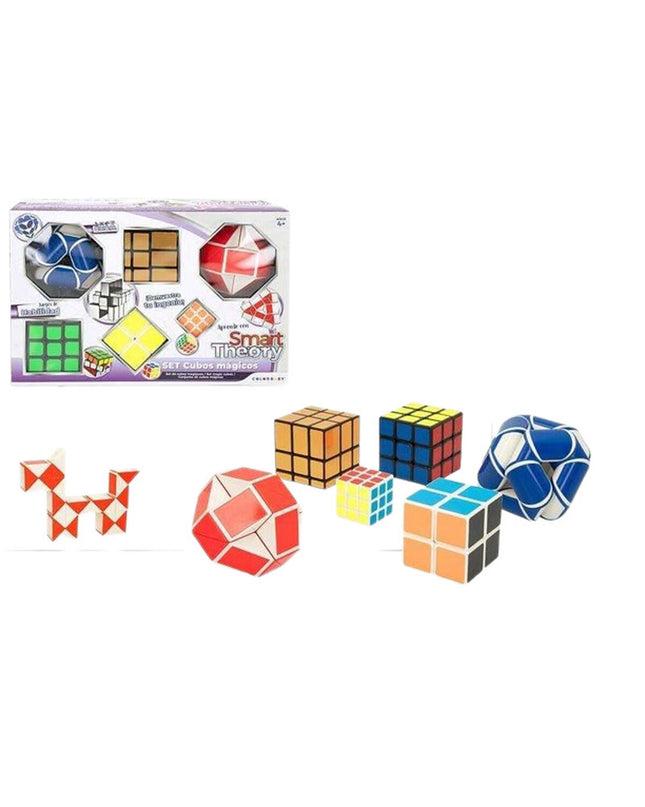 Colorbaby Magische Kubus Puzzel, a colorful 6-piece brain teaser toy for children, featuring interlocking cube components.