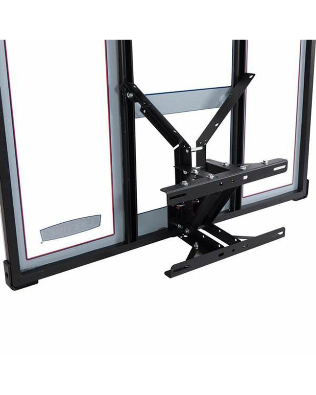Lifetime basketball hoop with 121 cm backboard, ideal for outdoor play and sports, shown in a backyard setting.