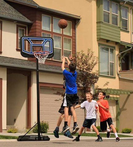 Lifetime basketball hoop for outdoor sports, featuring a sturdy backboard and net, suitable for recreational basketball play.
