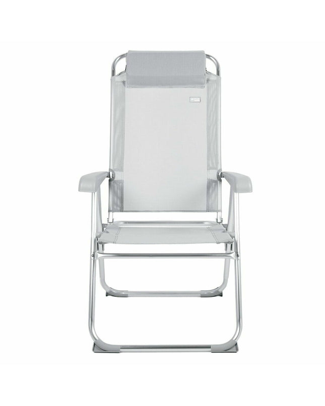 Gray foldable outdoor camping chair by Aktive, 44 x 55 x 101 cm, lightweight seat suitable for hiking and outdoor activities.