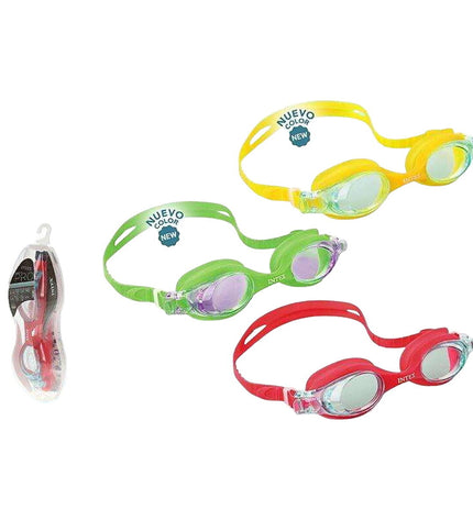 Intex children's swimming goggles for water sports, clear adjustable swim goggles for kids' outdoor water activities.