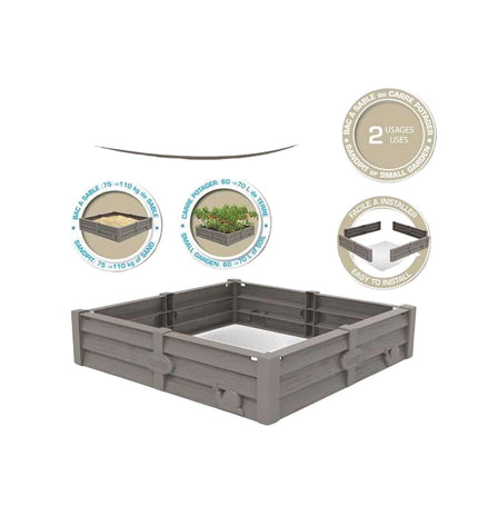 Smoby plastic sandbox with 77x76x17 cm dimensions and 60L capacity, suitable for outdoor play and children's toys.