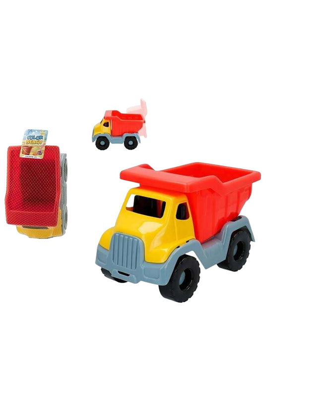 Colorbaby Kiepwagen 30 cm strand speelgoed, bright colorful toy vehicle for outdoor play, suitable for children.