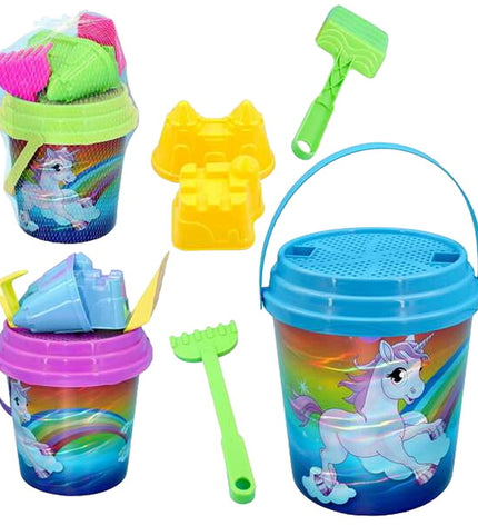Juinsa unicorn strand toy set, 21x20 cm, colorful plastic pieces for play and outdoor activities, no background.