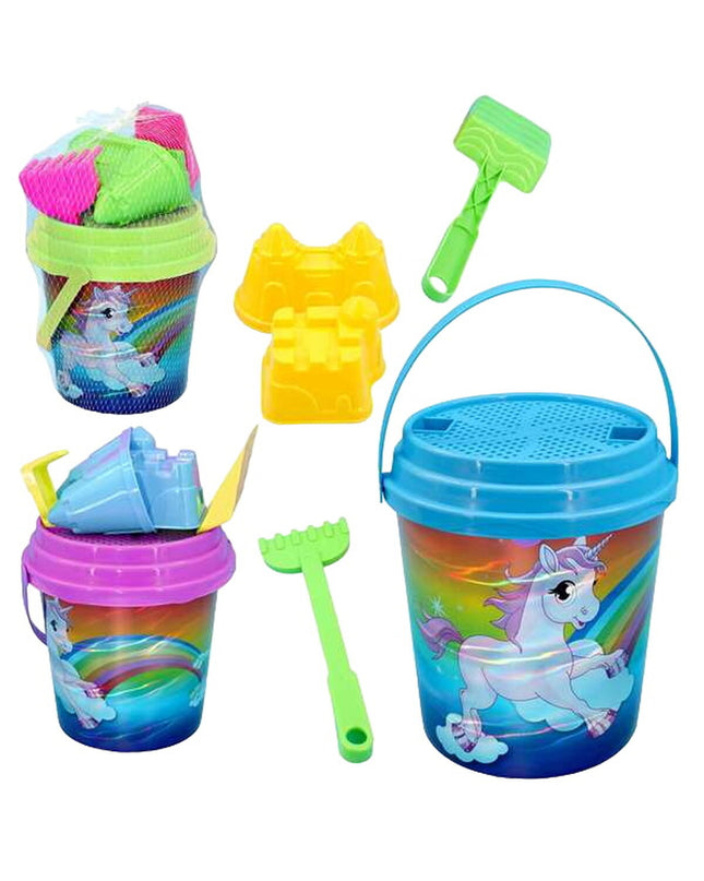Juinsa unicorn strand toy set, 21x20 cm, colorful plastic pieces for play and outdoor activities, no background.