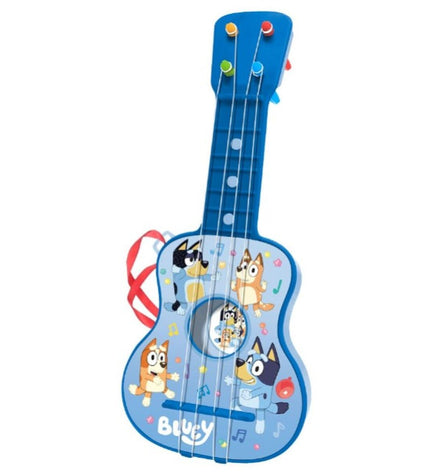 Bluey Kindergitaar, blauw, 35.3 x 14.5 x 5 cm, speelgoed en muziekinstrument voor kinderen, colorful and lightweight.