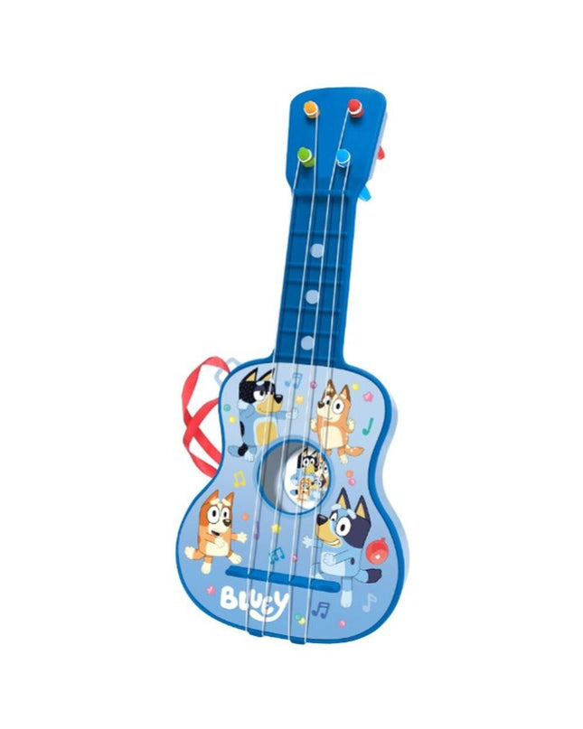 Bluey Kindergitaar, blauw, 35.3 x 14.5 x 5 cm, speelgoed en muziekinstrument voor kinderen, colorful and lightweight.