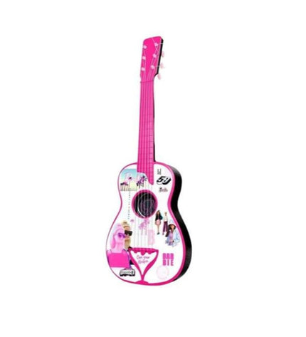 Reig Barbie Kindergitaar, speelgoed en muziekinstrument voor kinderen, roze plastic kinder gitaar with colorful design