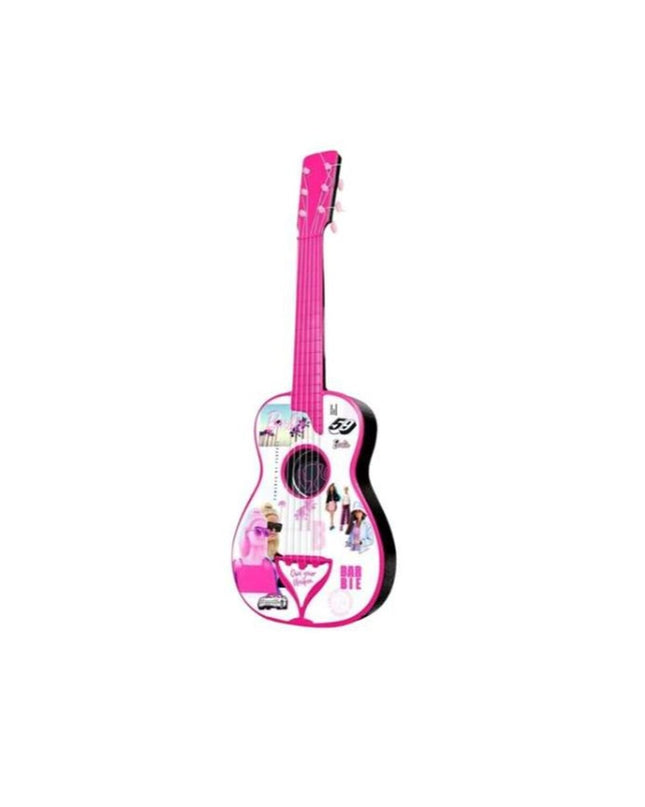 Reig Barbie Kindergitaar, speelgoed en muziekinstrument voor kinderen, roze plastic kinder gitaar with colorful design