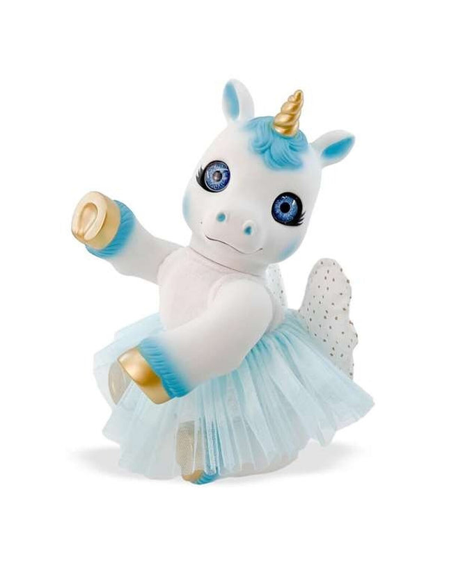 Berjuan Anireal blue unicorn plush toy, 35 cm soft stuffed animal with detailed features, suitable for children or collectors
