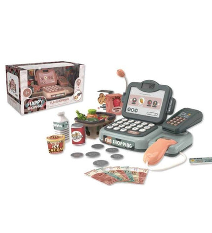 BigBuy Fun toy cash register, 38x19x21 cm, pretend play cash register for kids, realistic buttons and display for imaginative game play