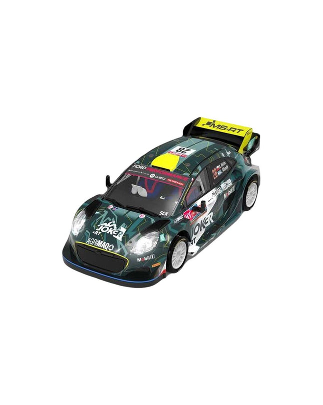 Scalextric Ford Puma WRC Joker remote control police car toy on a plain background.