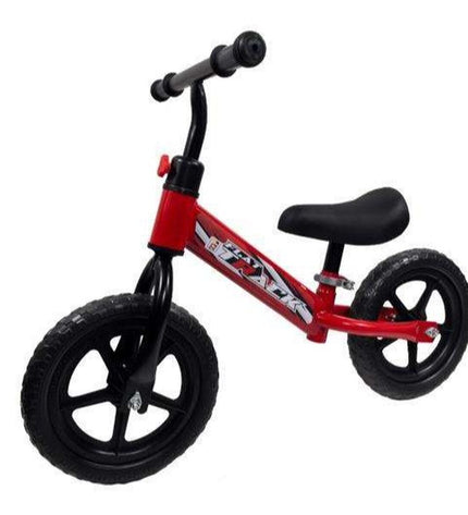 Child's Kinderfiets Chicos toy bike with training wheels, colorful design, and sturdy frame for outdoor play and fun.