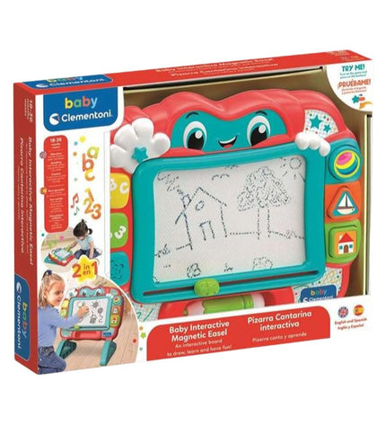 Clementoni interactief whiteboard for kids, electronic educational toy with colorful buttons and screen for learning and play
