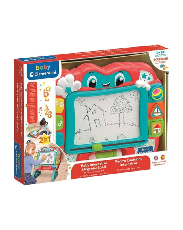 Clementoni interactief whiteboard for kids, electronic educational toy with colorful buttons and screen for learning and play
