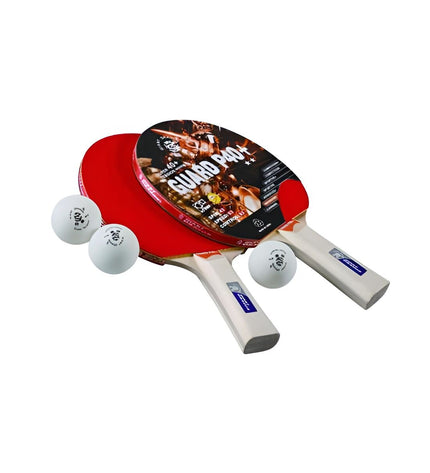 Outdoor ping pong set by Ocio Trends featuring table tennis paddles, balls, and a net on a wooden table.