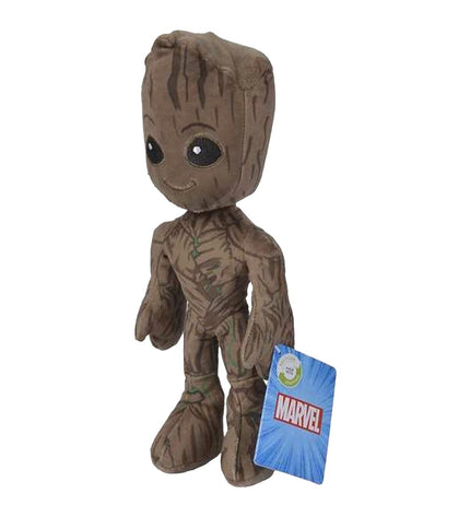 Marvel Groot plush toy, 25 cm tall, soft stuffed toy from Marvel's Guardians of the Galaxy, with detailed facial features and green accents.
