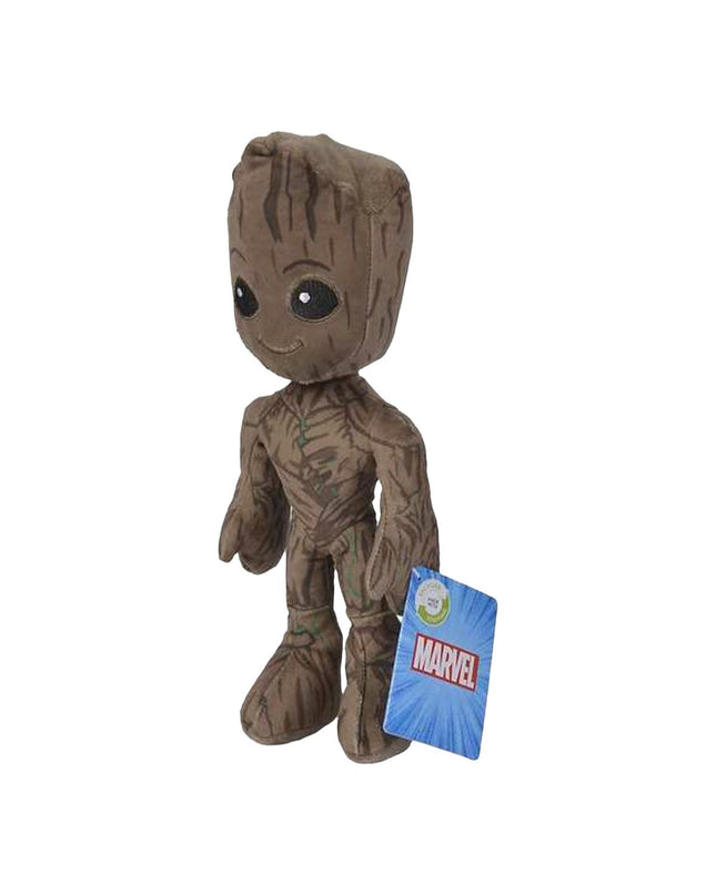 Marvel Groot plush toy, 25 cm tall, soft stuffed toy from Marvel's Guardians of the Galaxy, with detailed facial features and green accents.