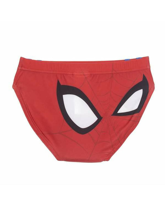 Red Spider-Man kids' swimwear, sporty water suit for children, featuring Spider-Man logo and vibrant red design.