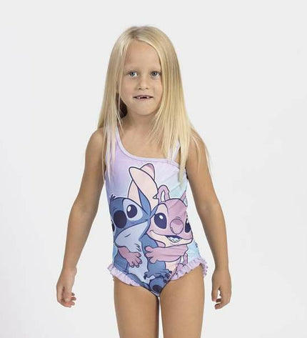Lila Stitch girls' wetsuit for sports and watersports, featuring bright colors and a comfortable fit for outdoor water activities.
