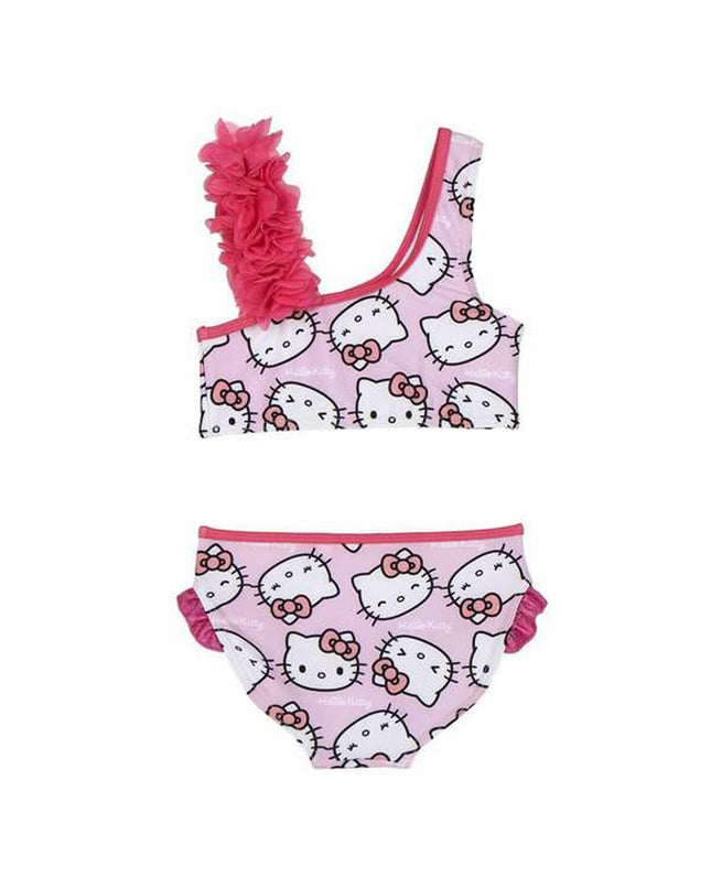 Hello Kitty pink bikini for sport and watersports, featuring playful Hello Kitty design and adjustable straps.
