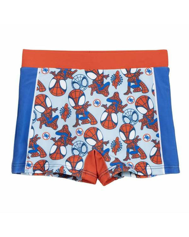 Blue Spider-Man kids' swim rash guard for boys, suitable for water sports and outdoor activities, featuring superhero design.