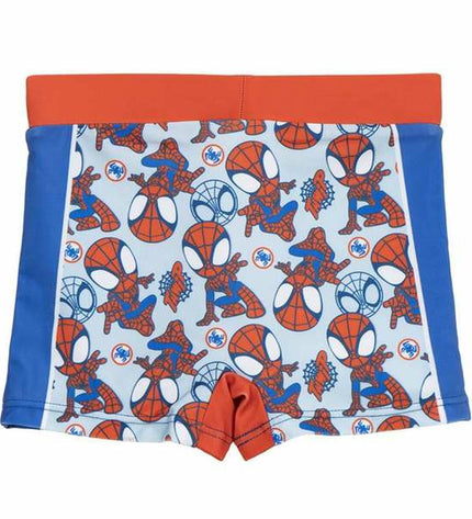 Blue Spider-Man children's swimwear, a sporty and outdoor water sport suit with Spider-Man branding, suitable for kids' swimming activities.