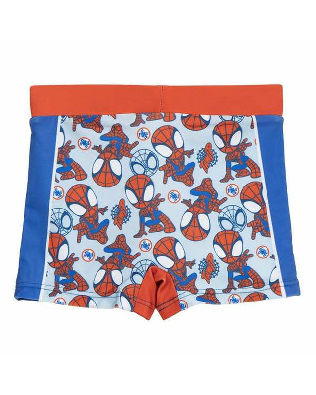 Blue Spider-Man children's swimwear, a sporty and outdoor water sport suit with Spider-Man branding, suitable for kids' swimming activities.