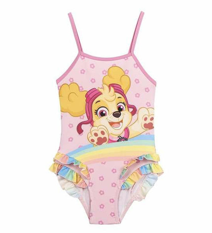 Light pink girls' swimming wetsuit from The Paw Patrol, suitable for outdoor watersports and active play.