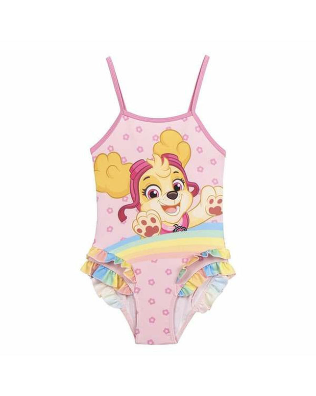 Light pink girls' swimming wetsuit from The Paw Patrol, suitable for outdoor watersports and active play.