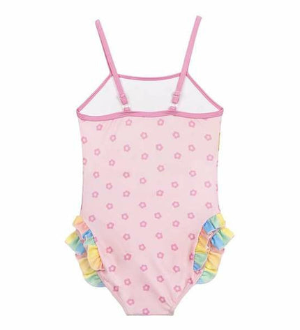 Light pink girls' swimwear from The Paw Patrol, suitable for sports and watersports, featuring playful paw print design.