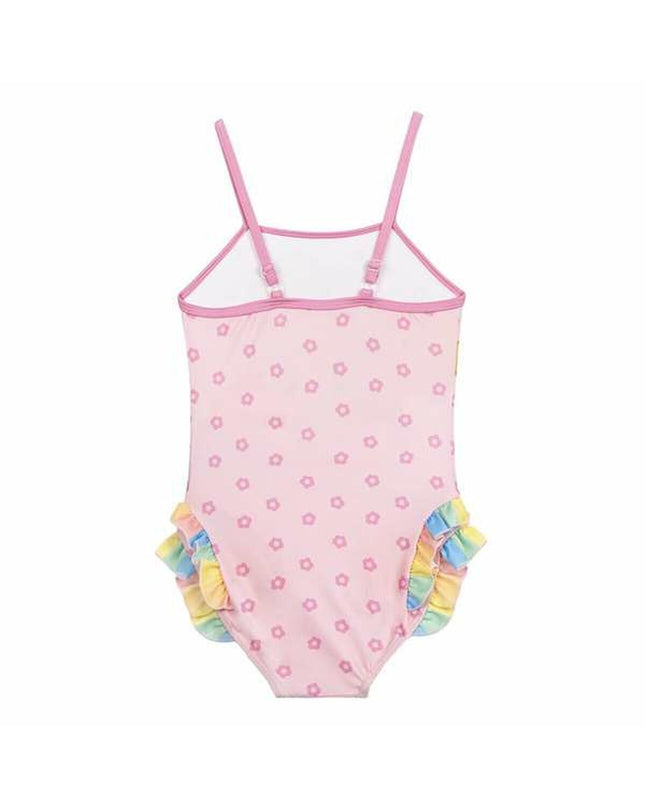 Light pink girls' swimwear from The Paw Patrol, suitable for sports and watersports, featuring playful paw print design.