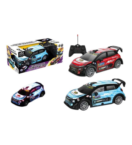Blue and red remote-controlled police car by BigBuy Kids, 1:22 scale, measuring 19x8x7 cm, with detailed police vehicle design.