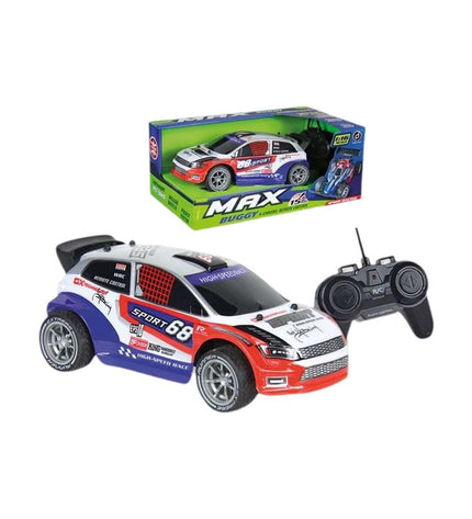 Remote control police car toy by BigBuy Kids, 1:16 scale, featuring a sleek black design and detailed police vehicle features.