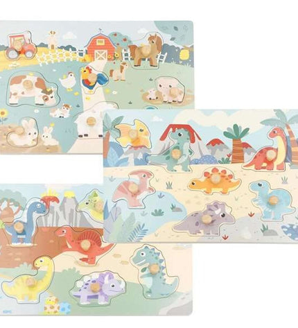 Colorbaby Dinosaur Puzzle, colorful educational toy featuring dinosaur shapes for children to assemble and learn.