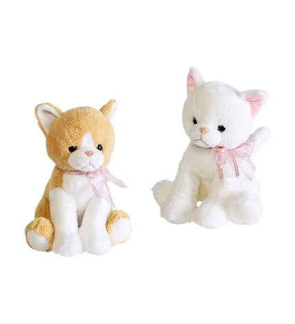 Multicolour plush toy cat from Artesanía Beatriz, soft and cuddly stuffed animal for children, with vibrant multicolour fur.