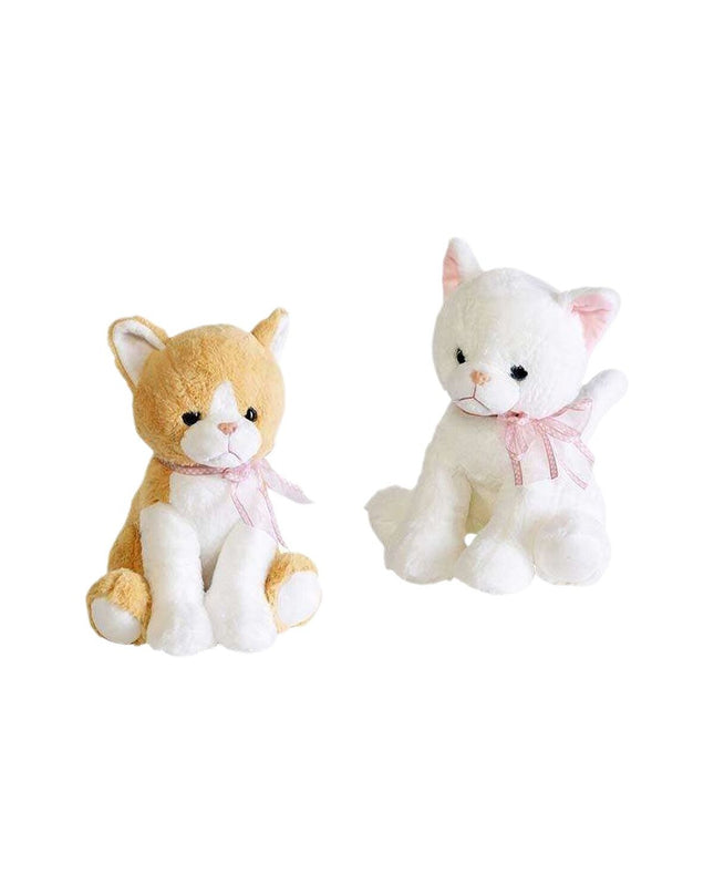 Multicolour plush toy cat from Artesanía Beatriz, soft and cuddly stuffed animal for children, with vibrant multicolour fur.