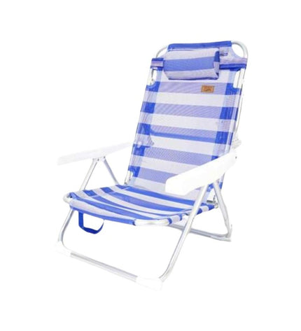 Ociotrends blue foldable beach chair for outdoor camping and outdoor activities, measuring 60x50x82 cm.