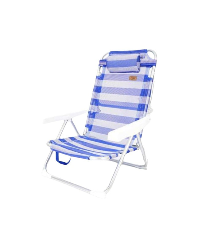 Ociotrends blue foldable beach chair for outdoor camping and outdoor activities, measuring 60x50x82 cm.