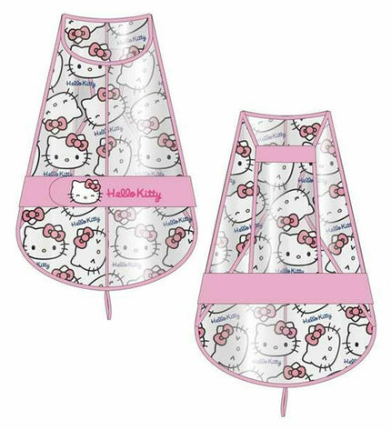 Pink Hello Kitty dog raincoat for small dogs, XS size, featuring adorable Hello Kitty design, perfect for rainy days.