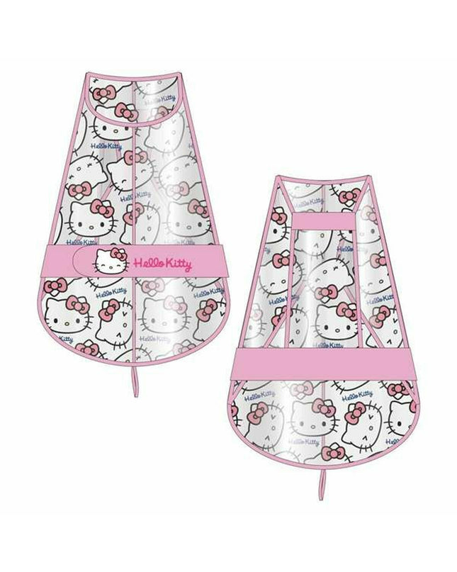 Pink Hello Kitty dog raincoat for small dogs, XS size, featuring adorable Hello Kitty design, perfect for rainy days.