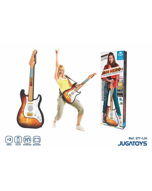 Colorful iDance Kid's Guitar toy, a musical instrument for children, with bright buttons and a small-sized body for young players.