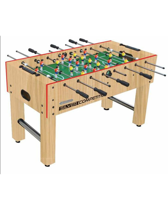Ociotrends foosball table 138x70x88.5 cm for kids and games, featuring colorful rods and miniature soccer players.