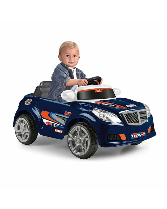 Feber Twinkle remote control police car toy with lights and sounds, designed for kids, in blue with police decals.