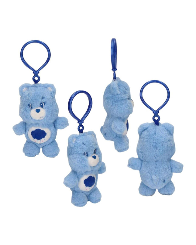 Blue Care Bears keyring featuring a cute plush toy with a playful, shadowed design, perfect as a fun and original gift.