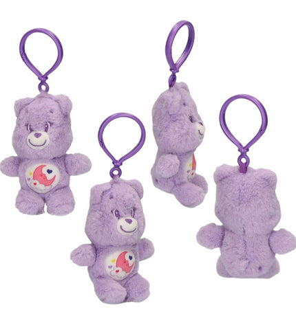 Purple Care Bears keychain featuring a cute, plush stuffed animal toy with a playful, original design for fun and gifts.
