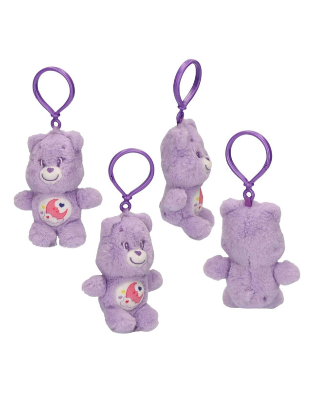 Purple Care Bears keychain featuring a cute, plush stuffed animal toy with a playful, original design for fun and gifts.